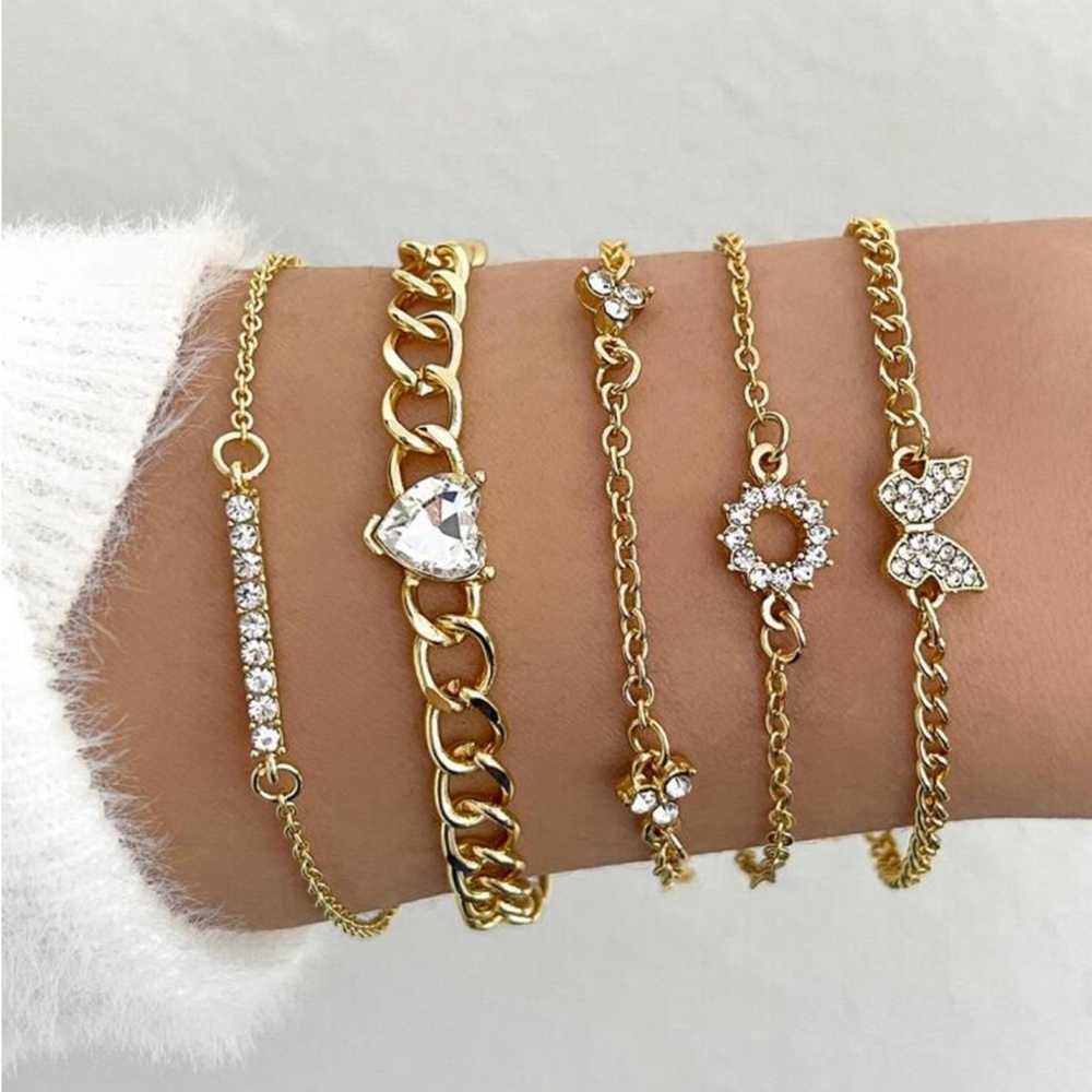 Elegant Gold and Silver Women's Bracelet Set